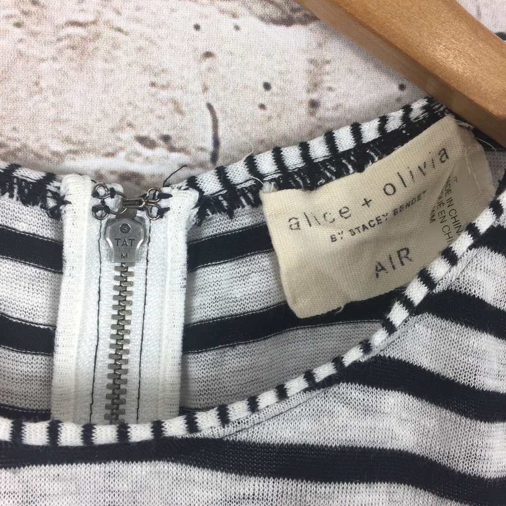 Alice + Olivia AIR Stripe Linen Dress Med Cute - Picture 4 of 7